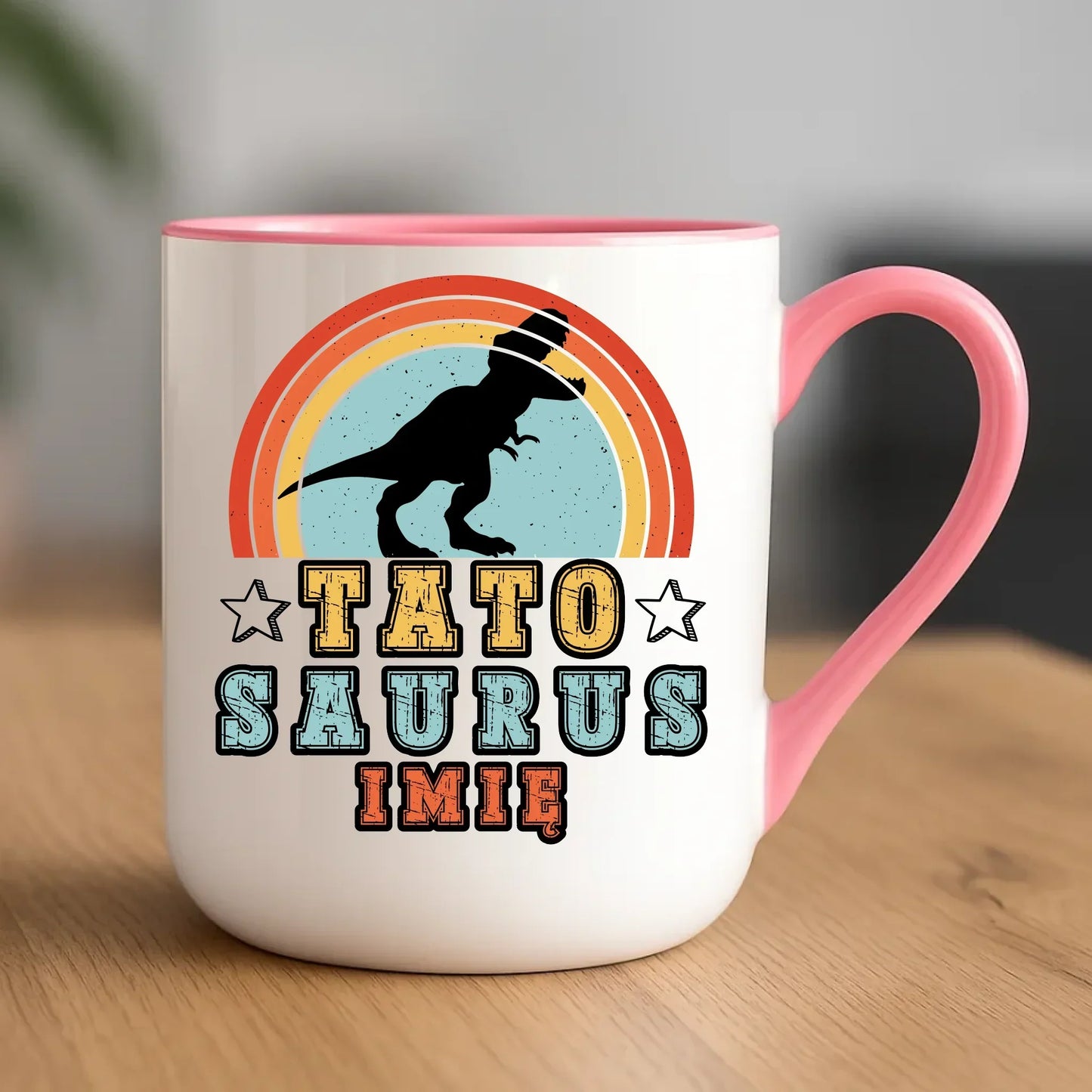 Tatosaurus + imię | Kubek elegant prezent dla taty DT03 - StoryCups.pl