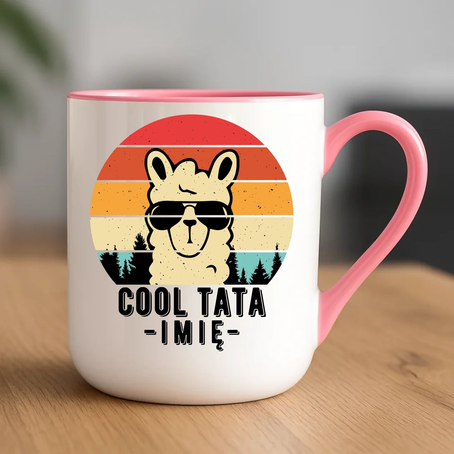 Personalizowany kubek dla taty upominek na Dzień Ojca - różowy