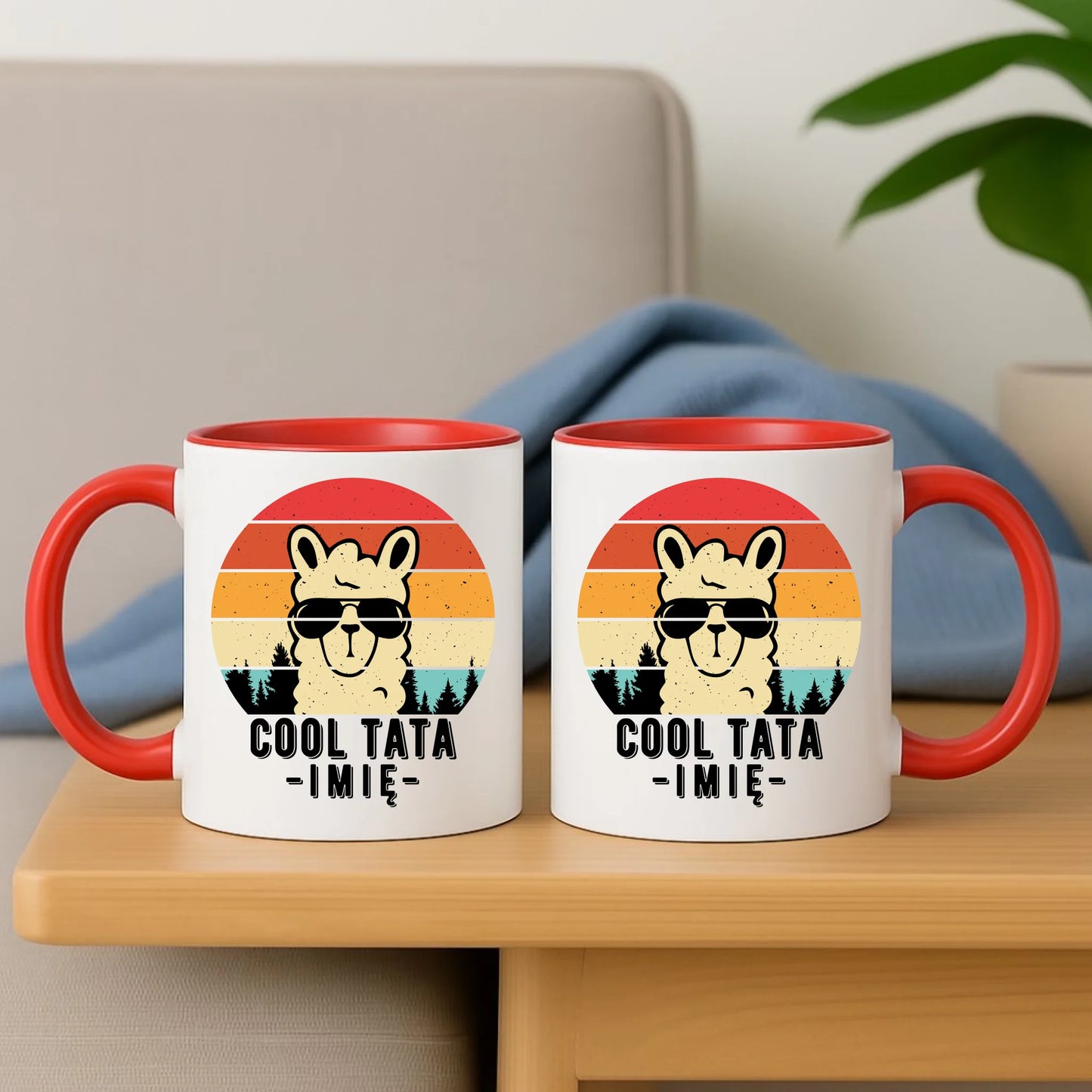 Personalizowany czerwony kubek dla taty na prezent Dzień Ojca Święta Urodziny