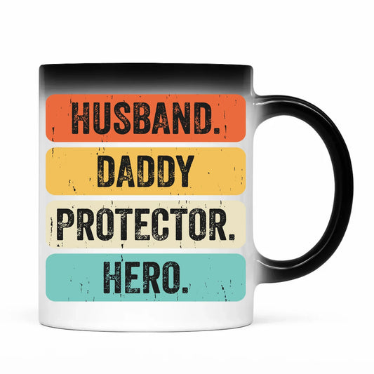 Husband daddy protector hero | Kubek magiczny dla taty DT05 - StoryCups.pl