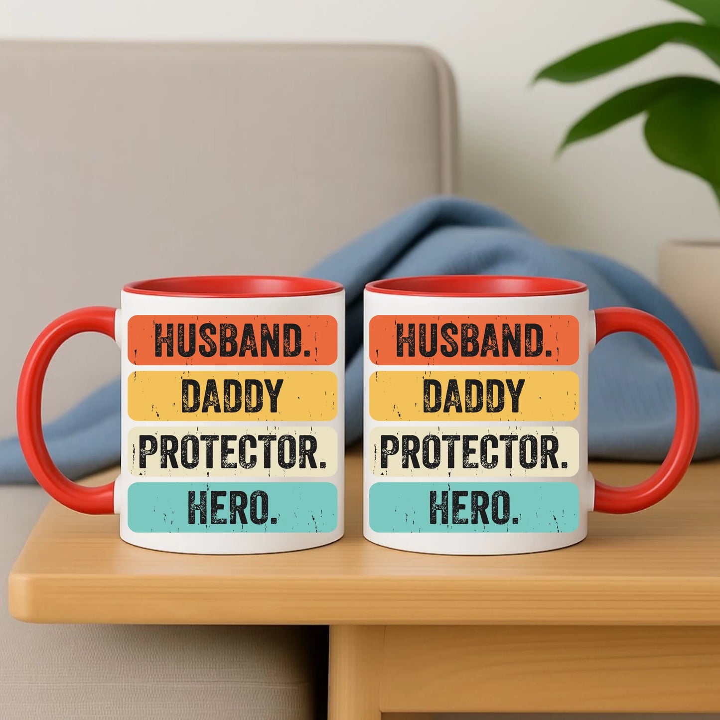 Personalizowany czerwony kubek dla taty na prezent Dzień Ojca Święta Urodziny