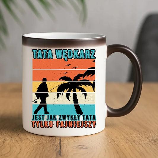 Tata wędkarz | Kubek magiczny z nadrukiem DT06 - StoryCups.pl