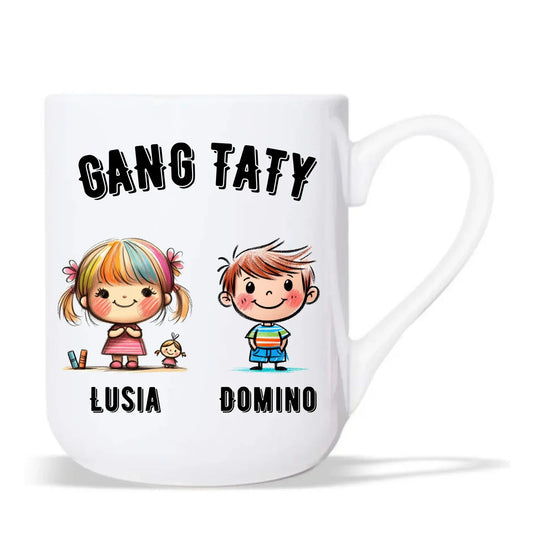 Gang Taty | Personalizowany kubek elegant dla taty z imionami dzieci DT09 - StoryCups.pl
