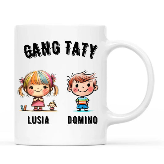 Gang Taty | Personalizowany kubek dla taty z imionami dzieci DT09 - StoryCups.pl