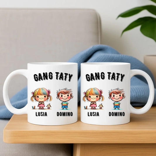 Gang Taty | Personalizowany kubek dla taty z imionami dzieci DT09 - StoryCups.pl