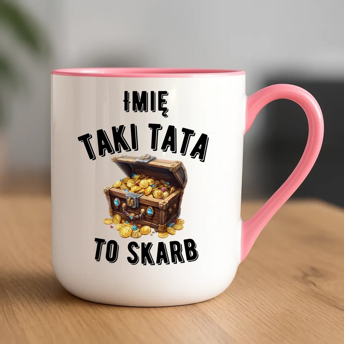 Personalizowany kubek dla taty upominek na Dzień Ojca - różowy