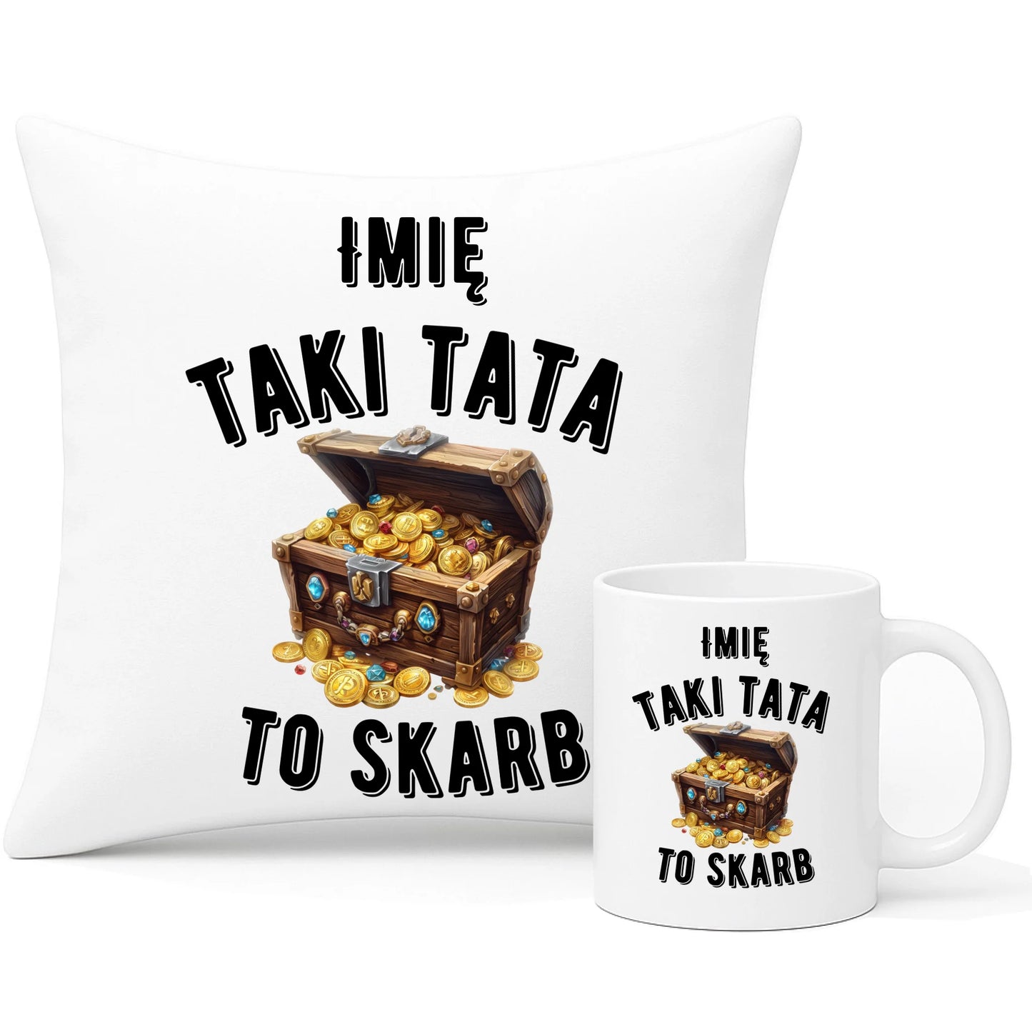 Wyjątkowy prezent dla taty zestaw poduszka i kubek