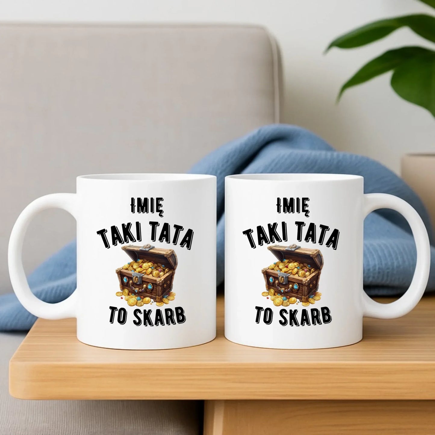 Taki tata to skarb | Zestaw poduszka i kubek dla taty DT10 - StoryCups.pl