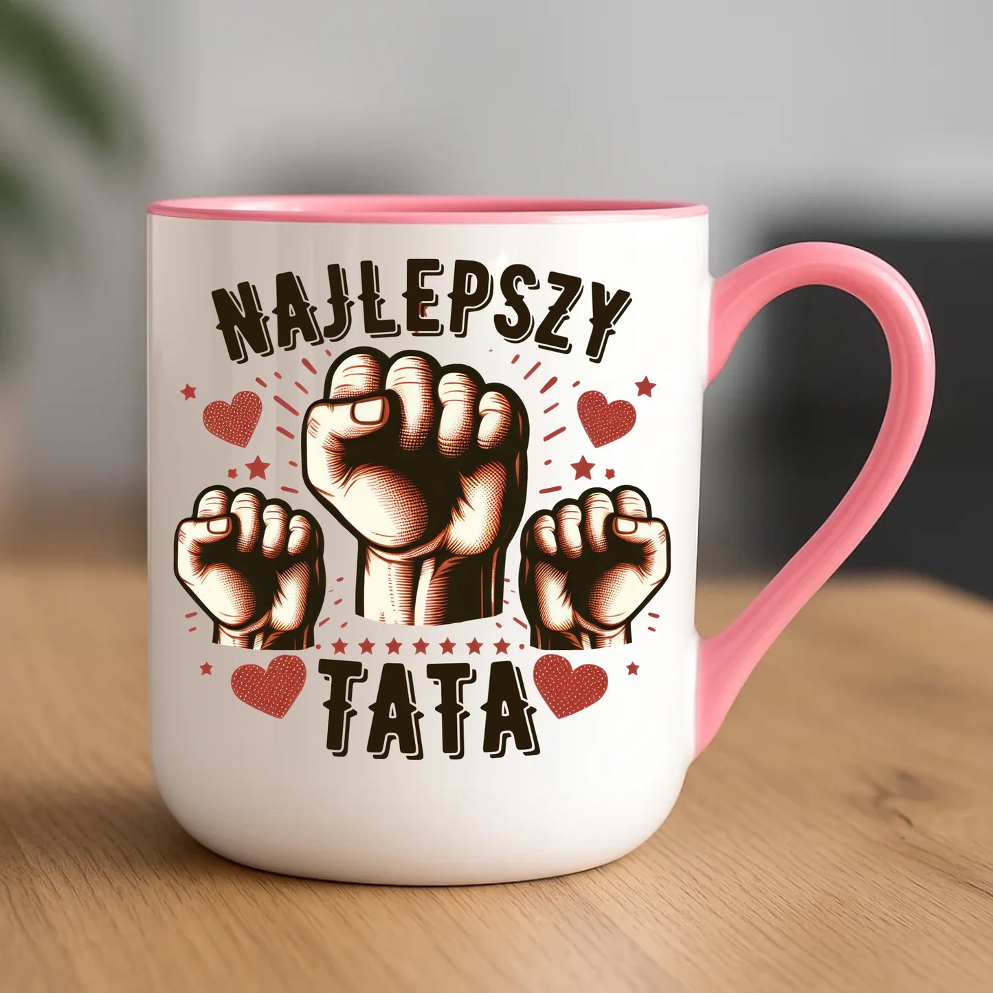Personalizowany kubek dla taty upominek na Dzień Ojca - różowy