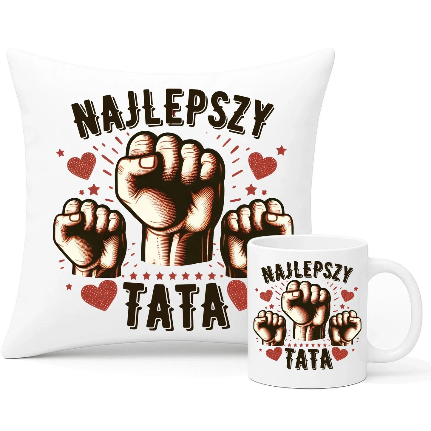 Najlepszy tata na świecie | Zestaw poduszka i kubek dla taty DT12 - StoryCups.pl