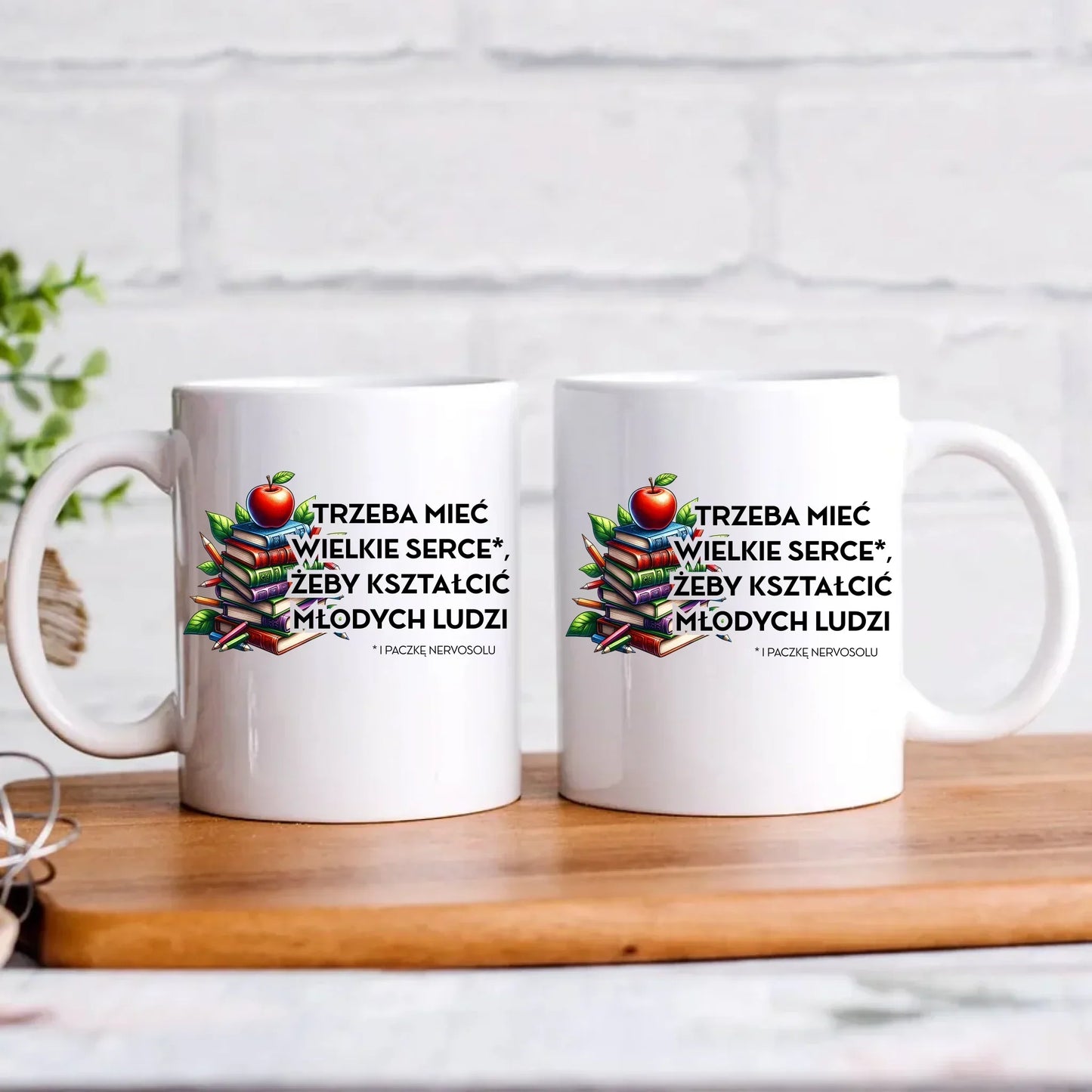 Trzeba mieć wielkie serce i paczkę nervosolu | Kubek prezent dla nauczyciela N73 - StoryCups.pl