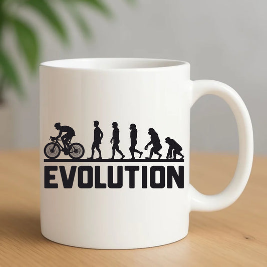 Ewolucja rowerzysty | Kubek z rowerem HR04 - StoryCups.pl