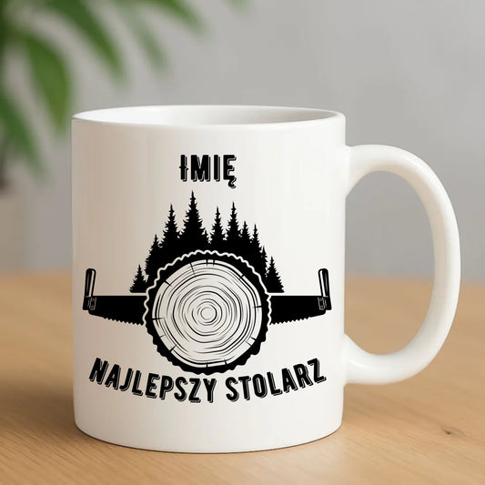 Ceramiczny biały kubek z nadrukiem na prezent