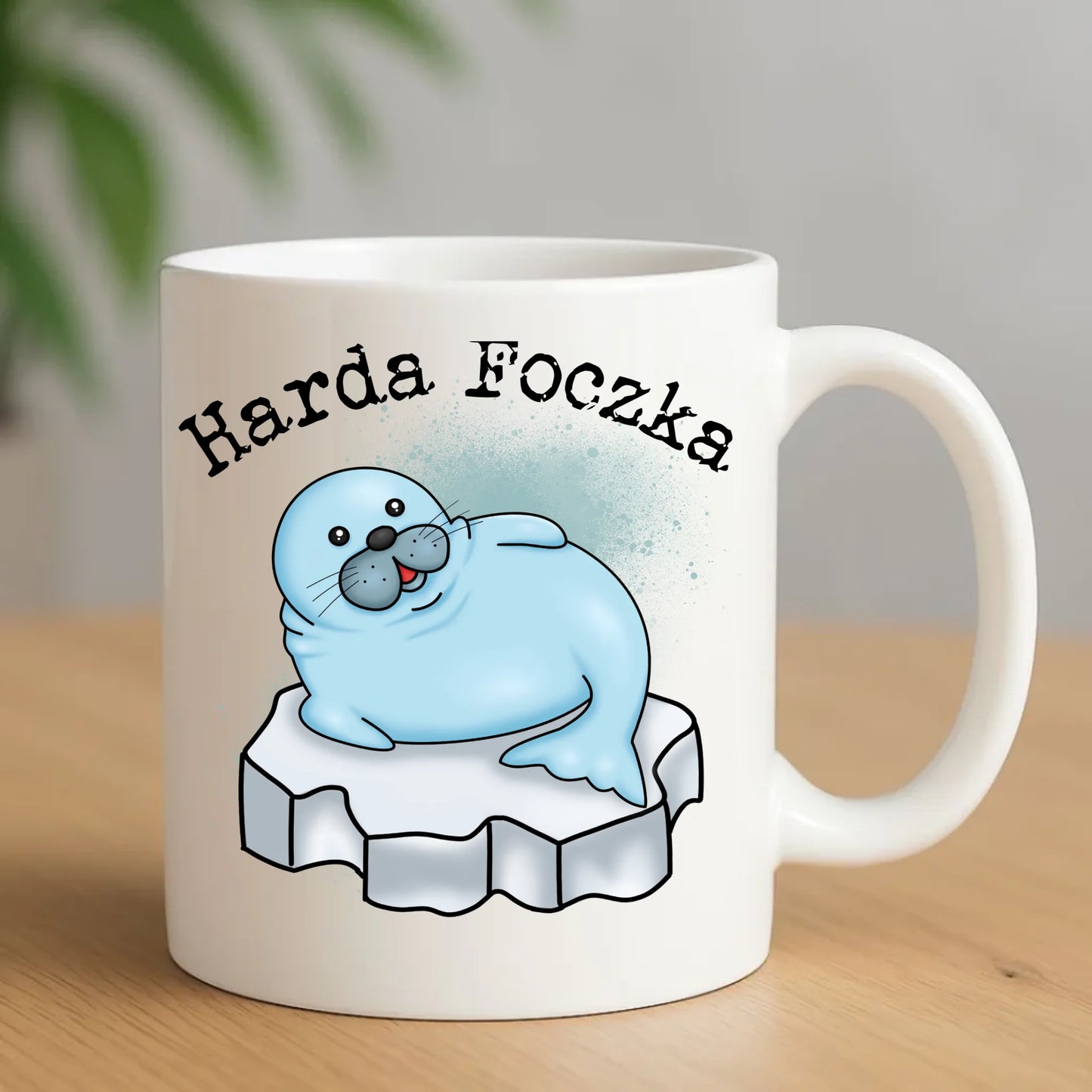 Ceramiczny biały kubek z nadrukiem na prezent