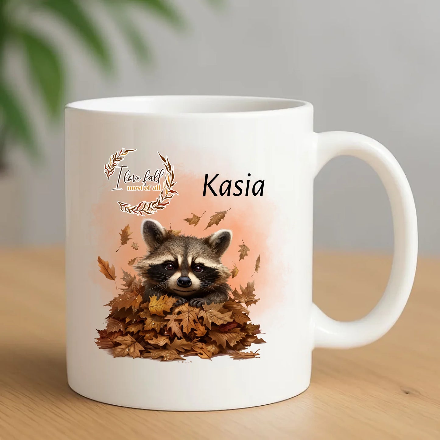 Ceramiczny biały kubek z nadrukiem na prezent