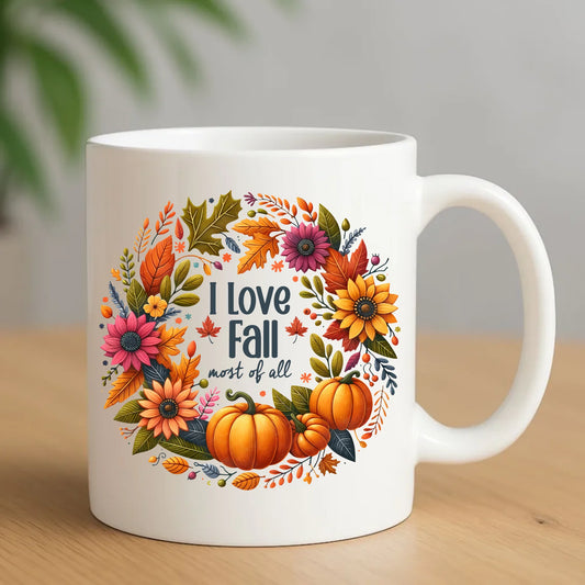 Ceramiczny biały kubek z nadrukiem na prezent