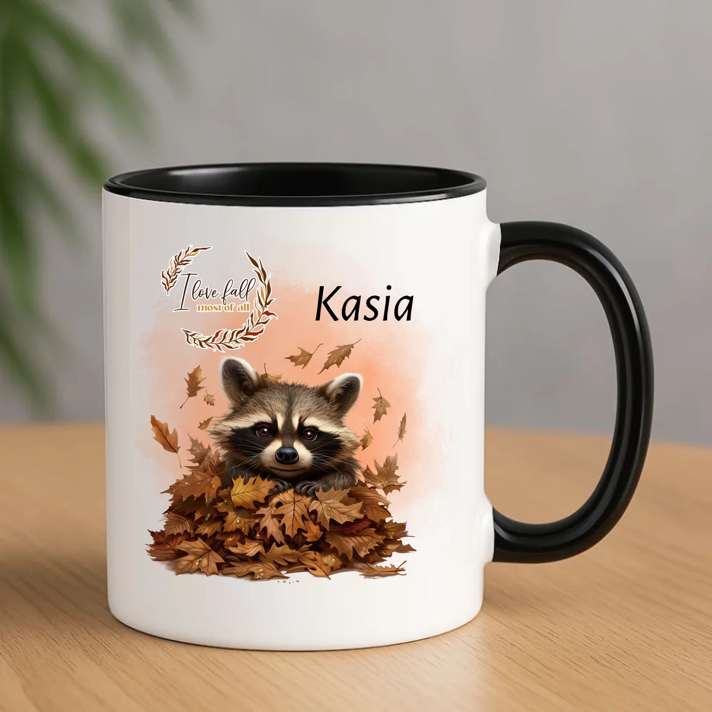 Ceramiczny czarny kubek z nadrukiem na prezent