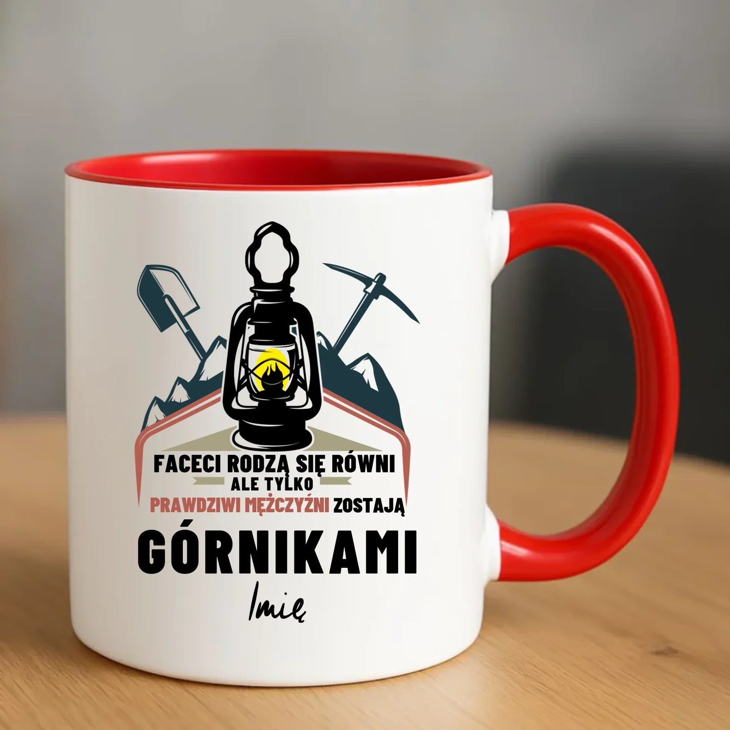 Prawdziwi mężczyźni zostają górnikami imię | Personalizowany kubek dla górnika G08 - StoryCups.pl