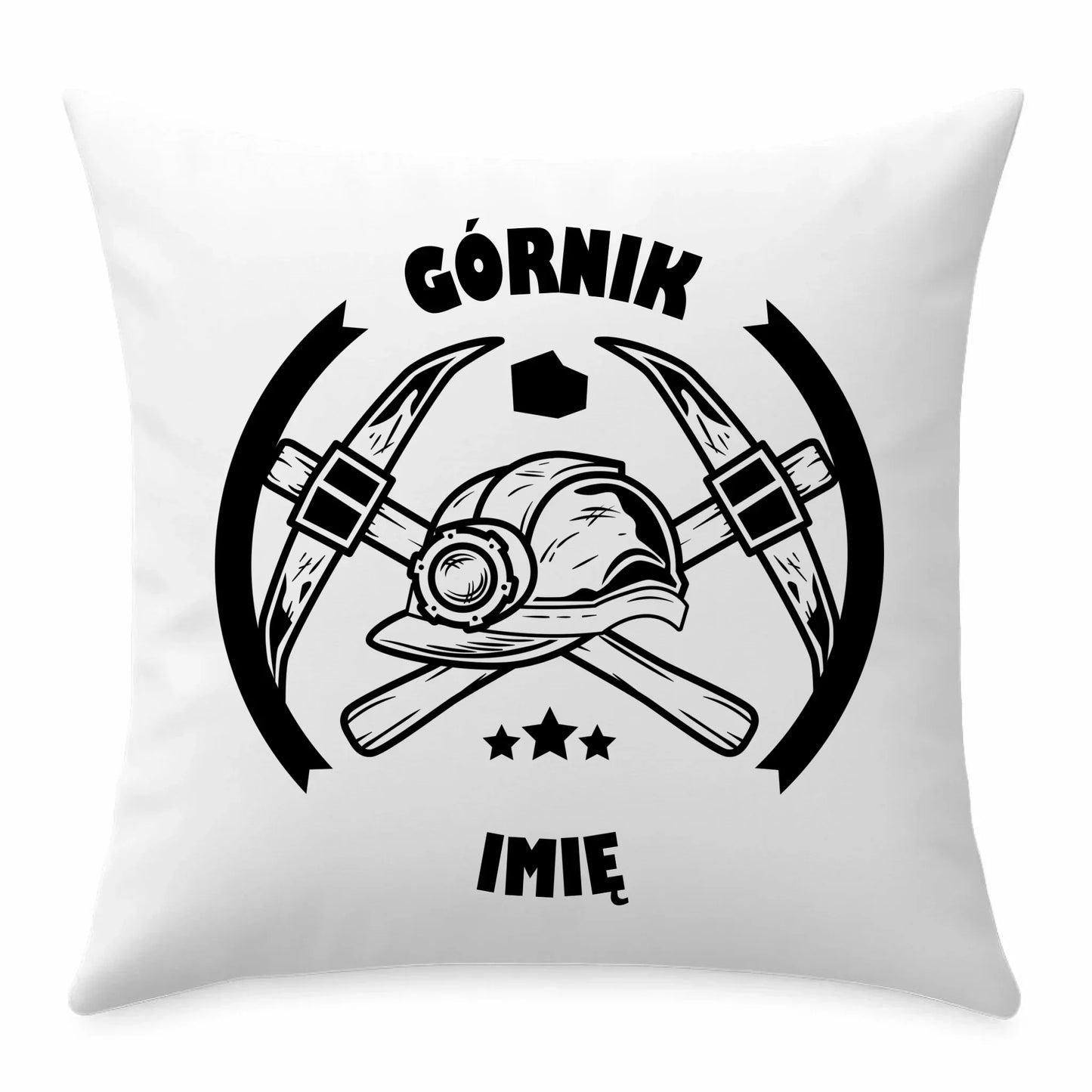 Górnik imię | Personalizowana poduszka dla górnika na prezent G04 - StoryCups.pl