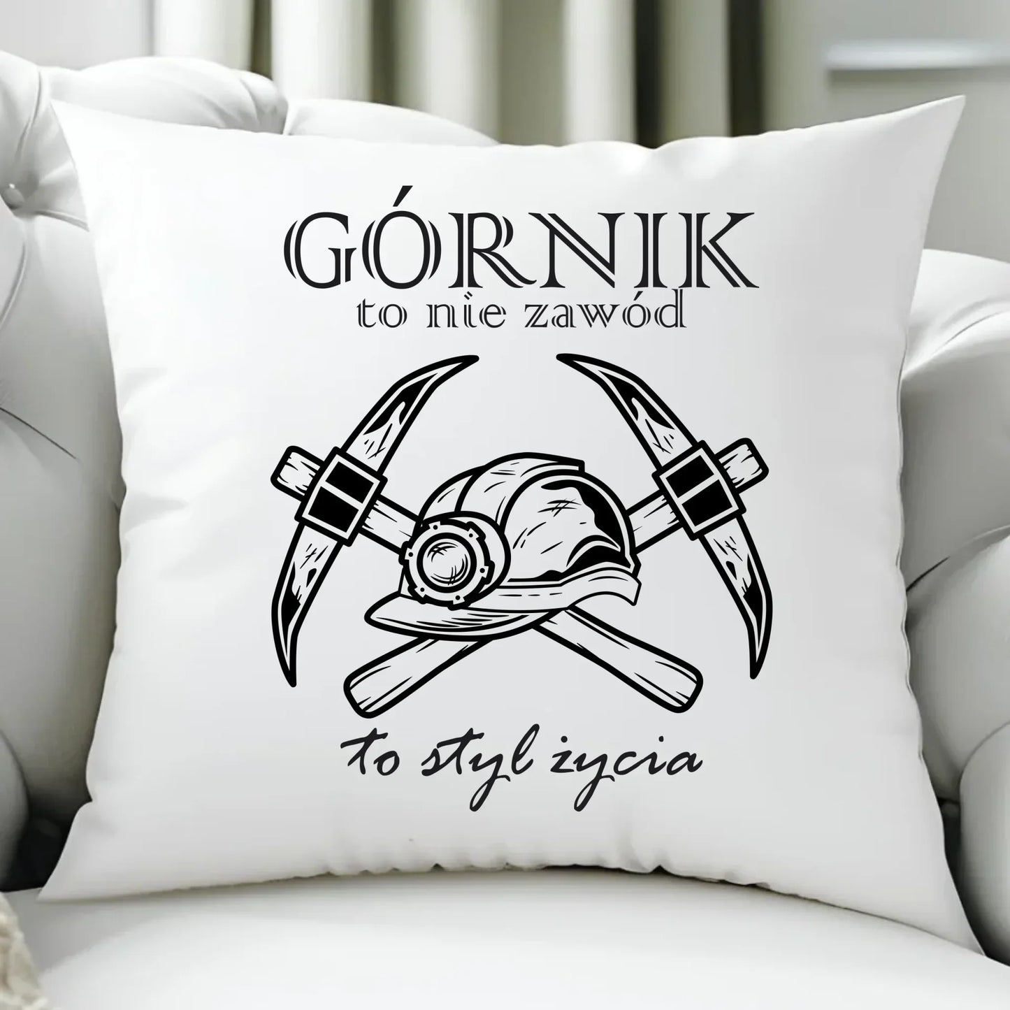 Górnik to nie zawód to styl życia | Poduszka dla górnika na prezent G05 - StoryCups.pl