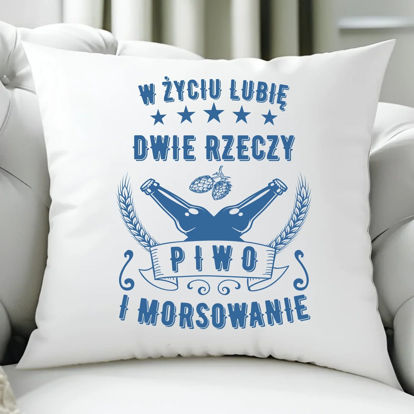W życiu lubię dwie rzeczy piwo i morsowanie | Poduszka HM09 - StoryCups.pl