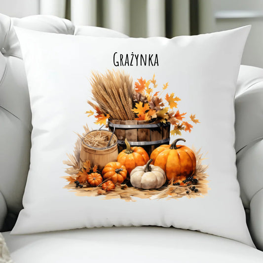 Poduszka na jesień - Harvest vibes - personalizowana JS09 - StoryCups.pl