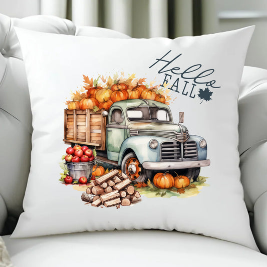 Poduszka jesienna – Hello Fall ciężarówka z dyniami JS08 - StoryCups.pl