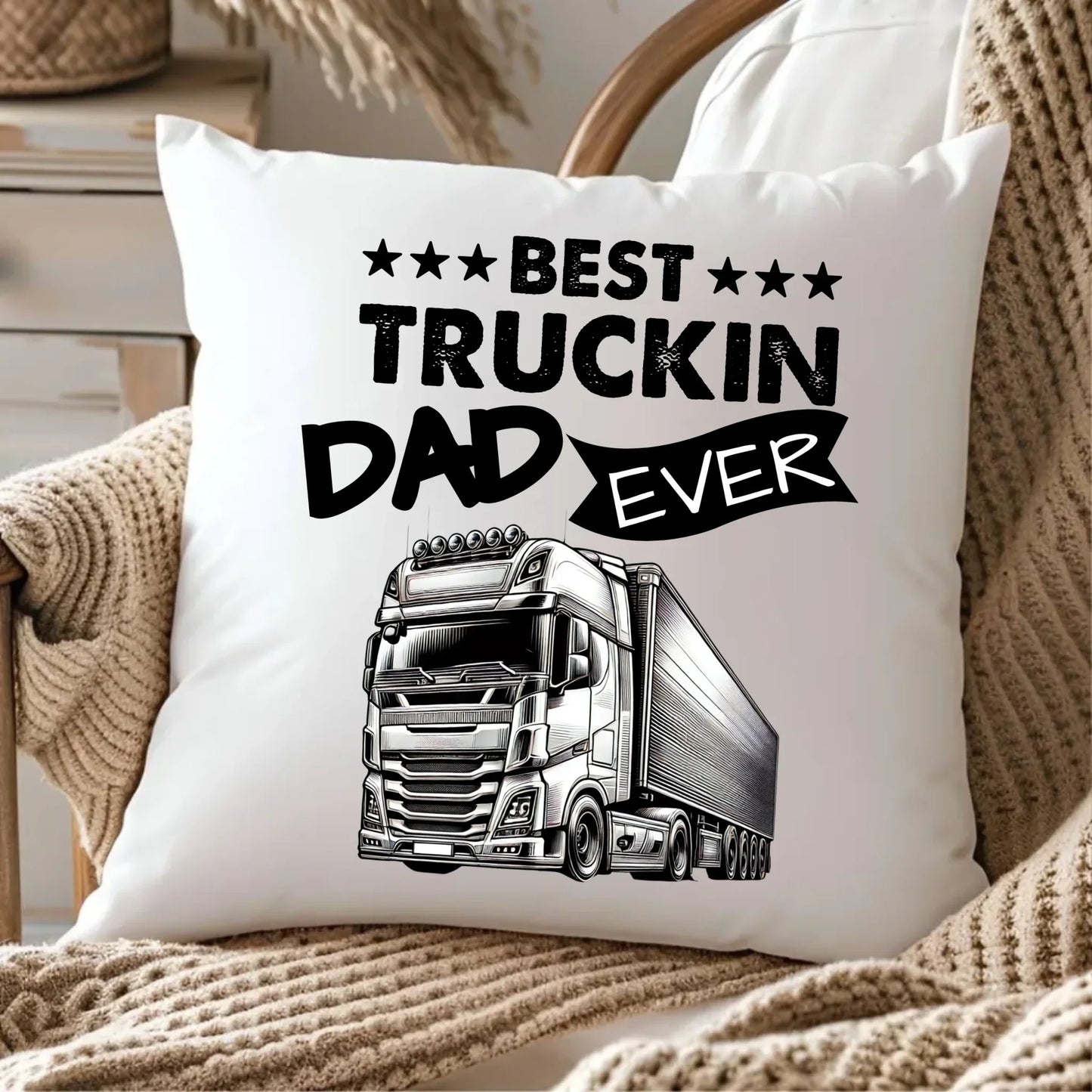 Best truckin dad ever | Poduszka dla kierowcy tira ZKT09 - StoryCups.pl