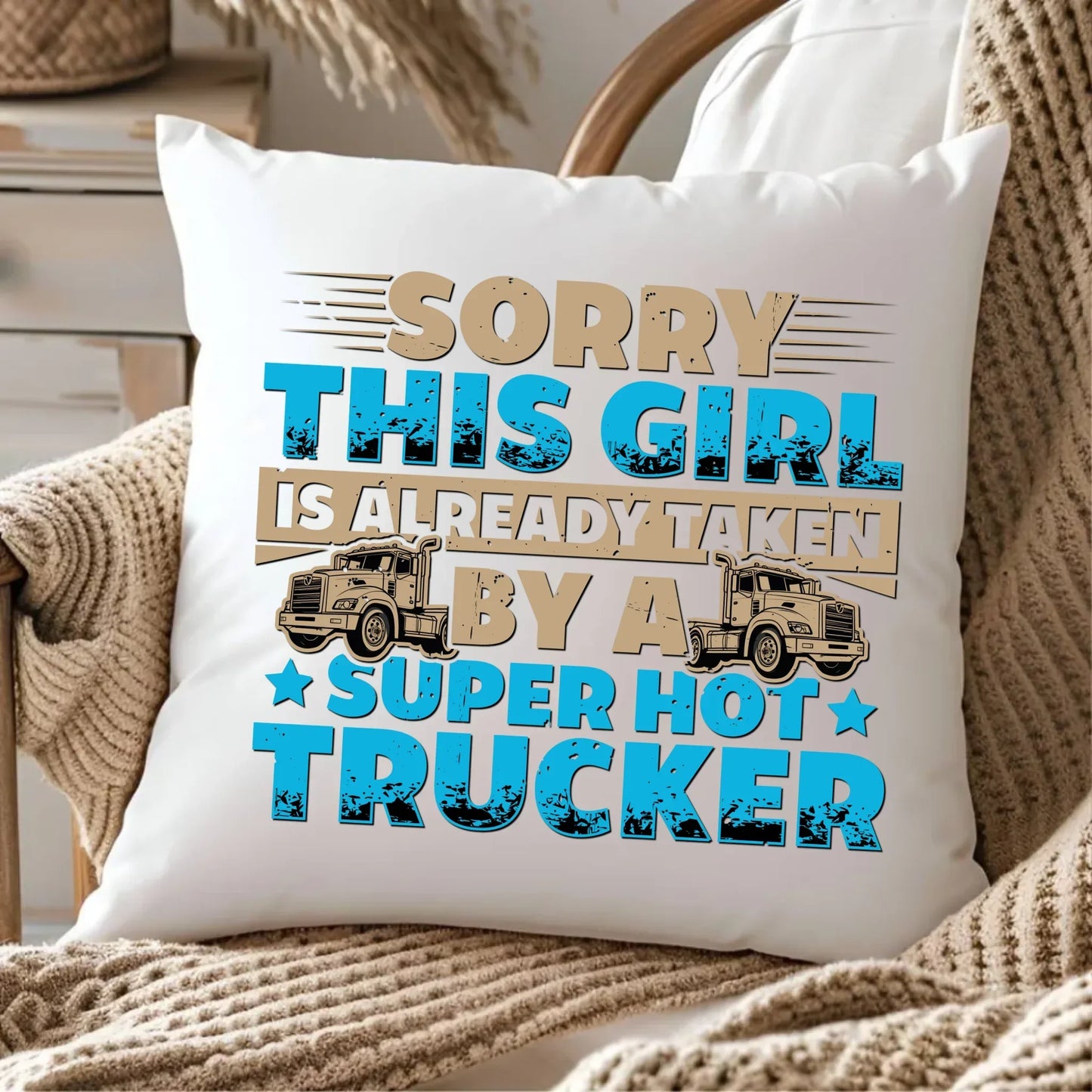 Ta dziewczyna jest już zajęta | Poduszka dla truckerki ZKT12 - StoryCups.pl