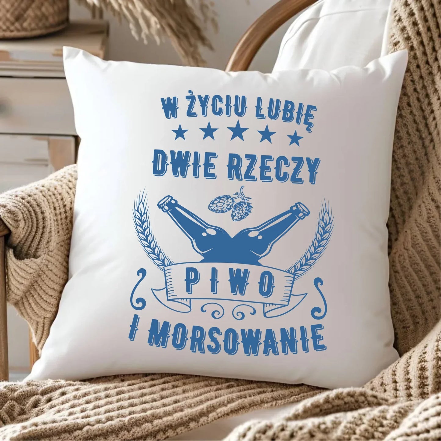 W życiu lubię dwie rzeczy piwo i morsowanie | Poduszka HM09 - StoryCups.pl