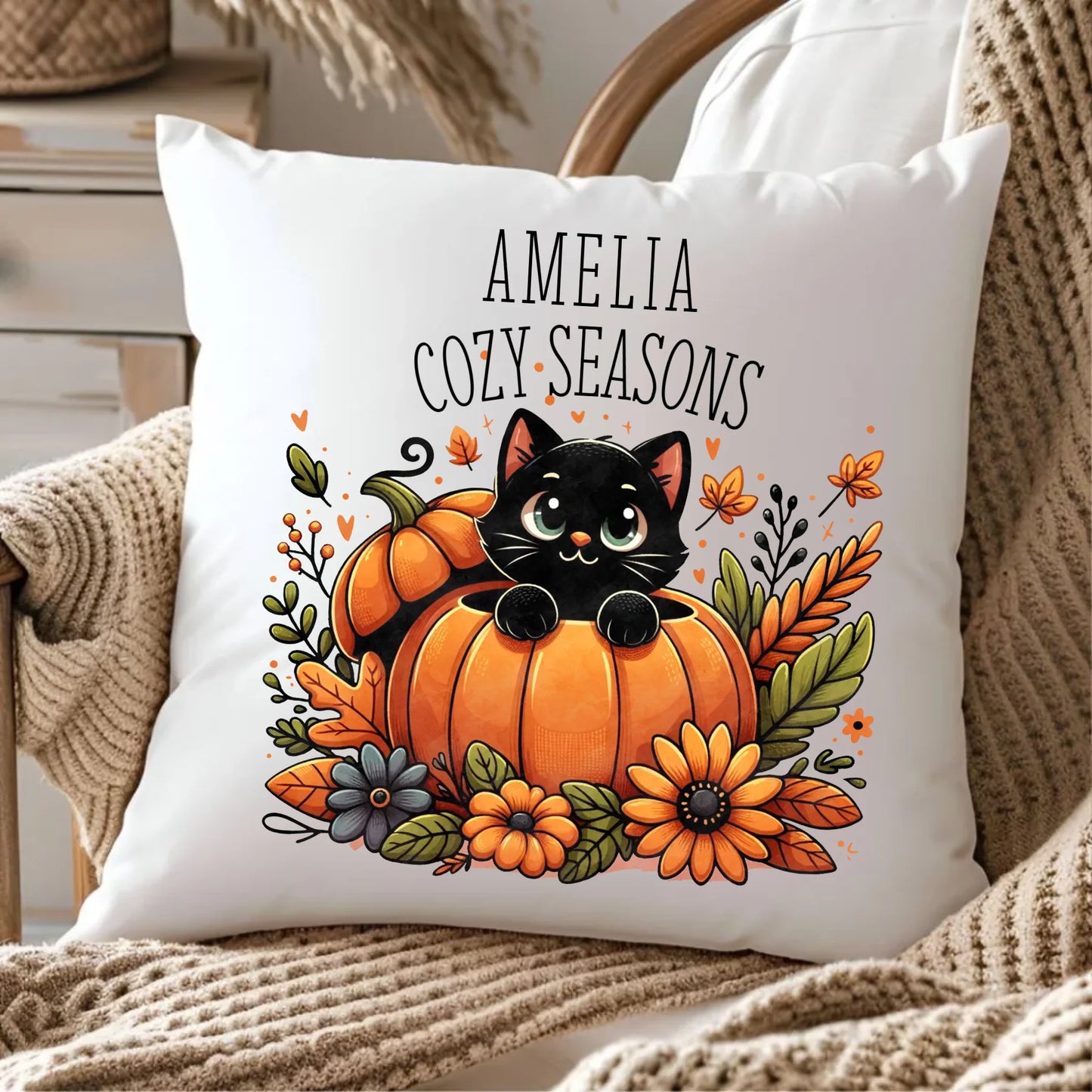 Poduszka jesieniara - Cozy Seasons - personalizowana JS01 - StoryCups.pl