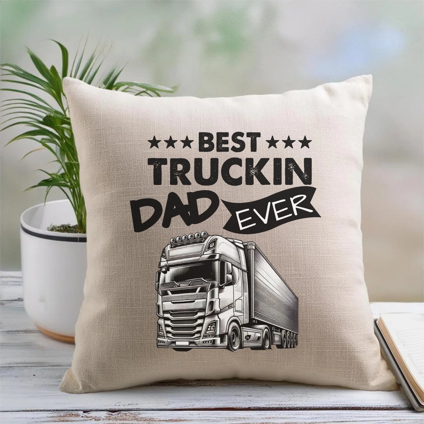 Lniana poduszka z nadrukiem na prezent 45cm