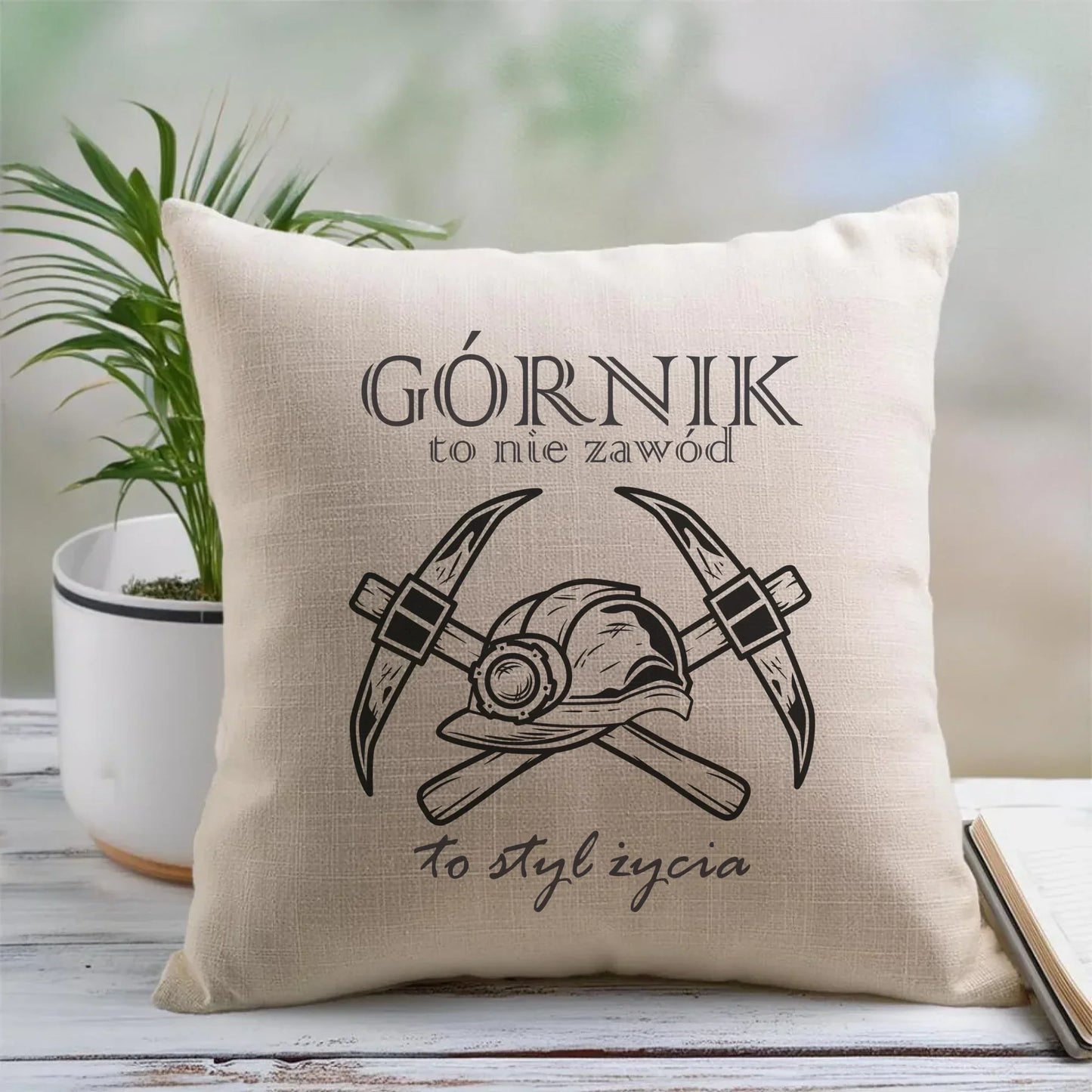 Górnik to nie zawód to styl życia | Poduszka dla górnika na prezent G05 - StoryCups.pl