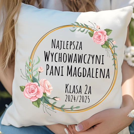 Najlepsza Wychowawczyni personalizacja | Poduszka dla nauczyciela N02 - StoryCups.pl