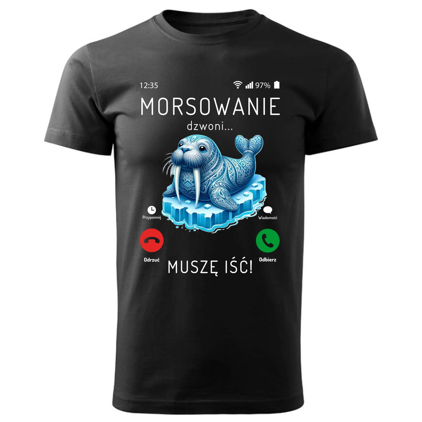 Męska koszulka czarna z nadrukiem - StoryCups.pl