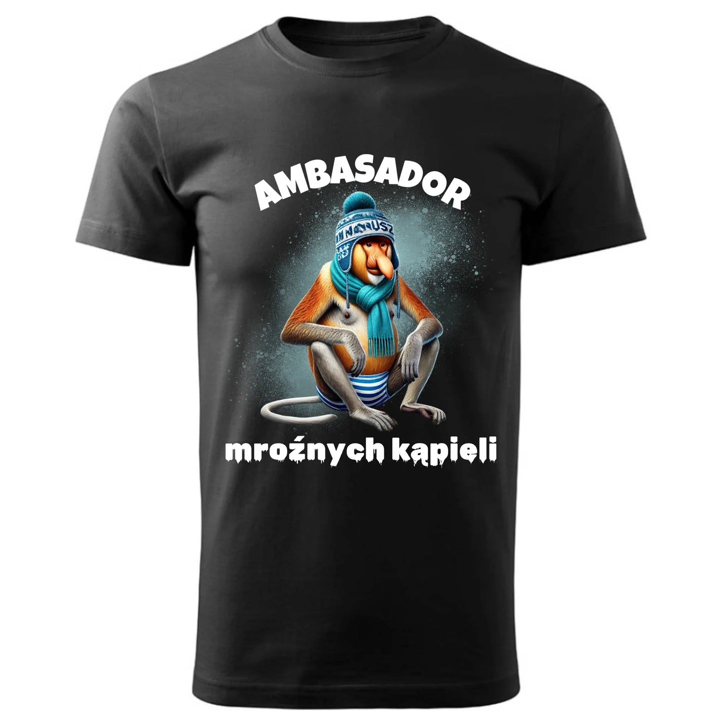 Męska koszulka czarna z nadrukiem - StoryCups.pl