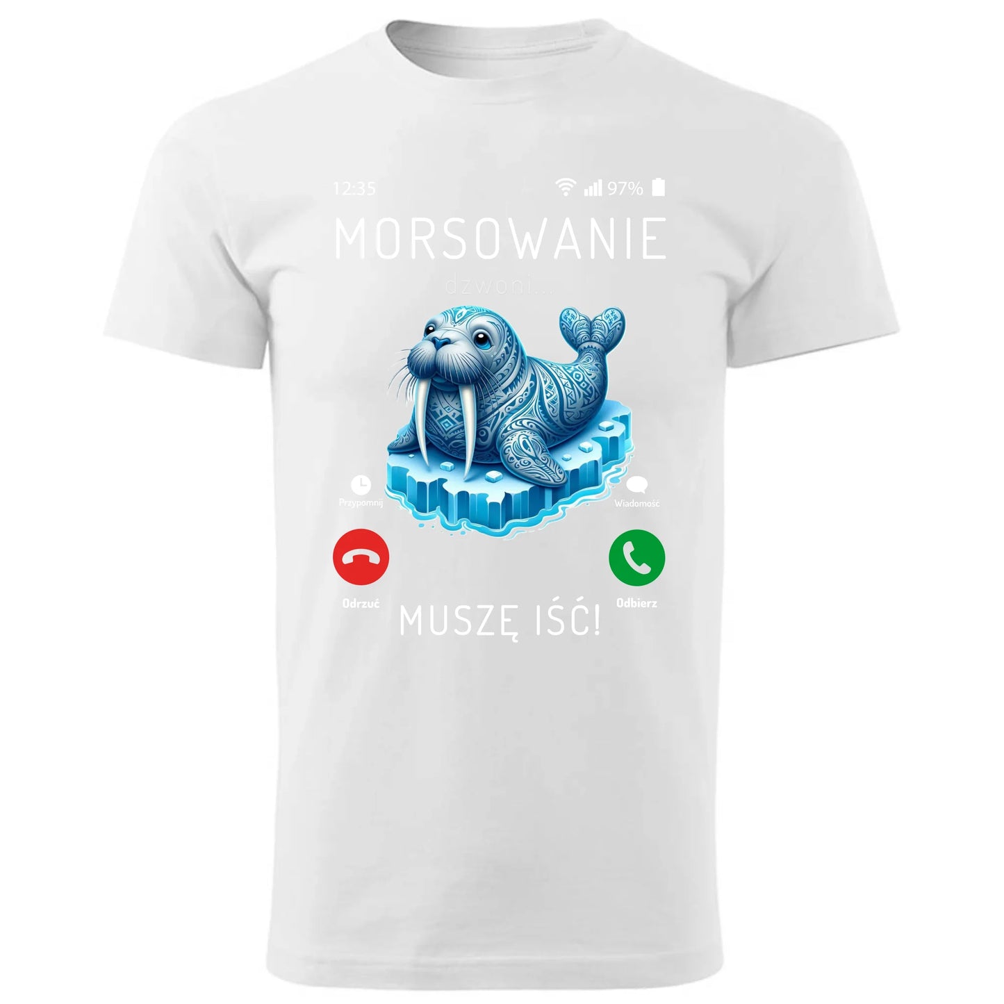Męska koszulka biała z nadrukiem - StoryCups.pl