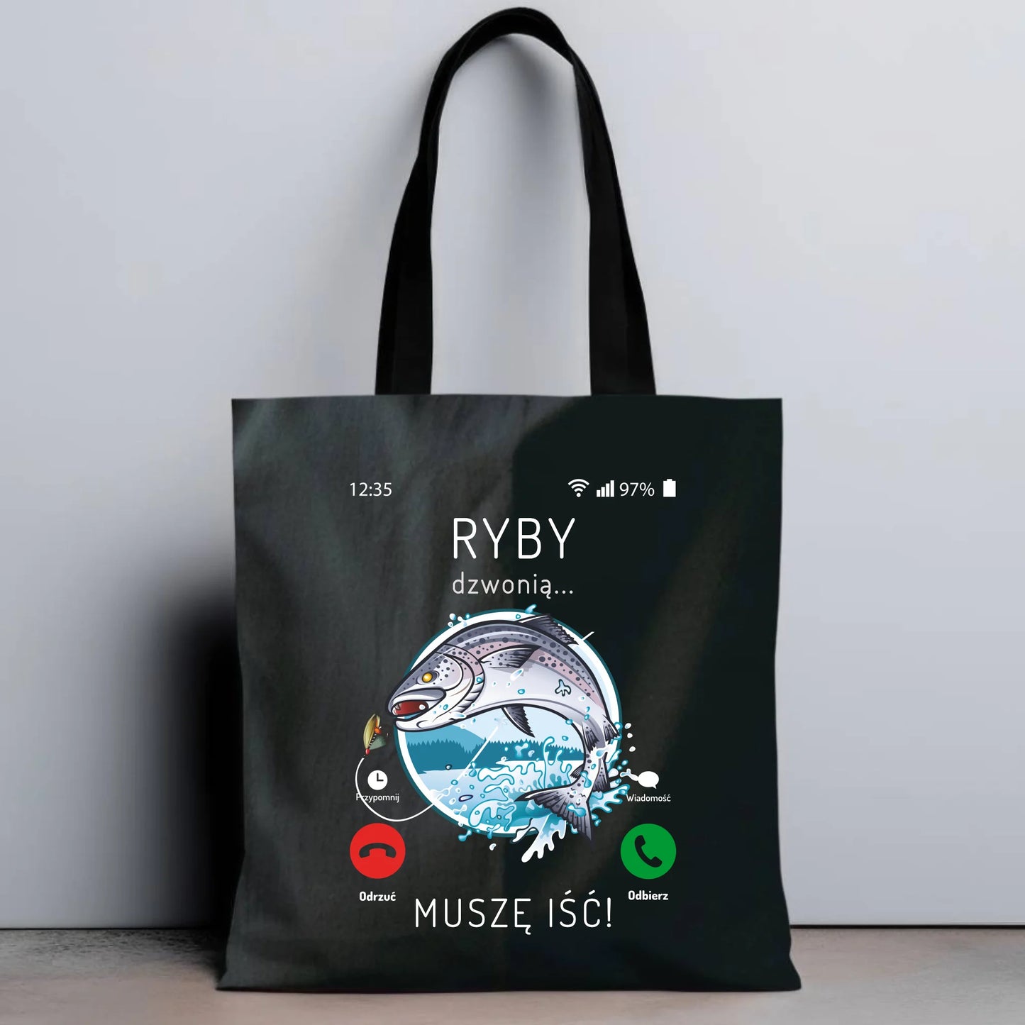 Ryby dzwonią muszę iść | Torba wędkarza D37 - StoryCups.pl