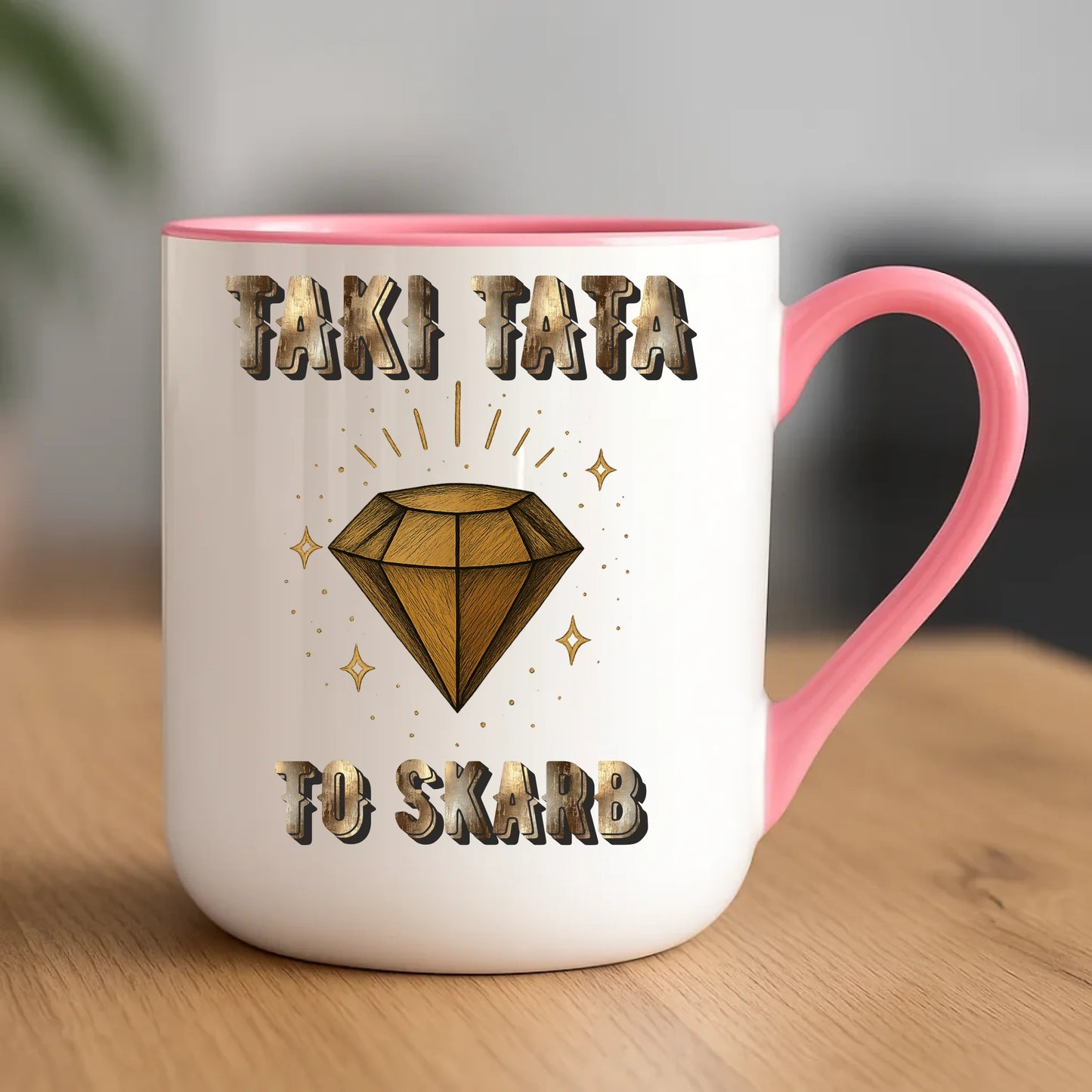 Personalizowany kubek dla taty upominek na Dzień Ojca - różowy