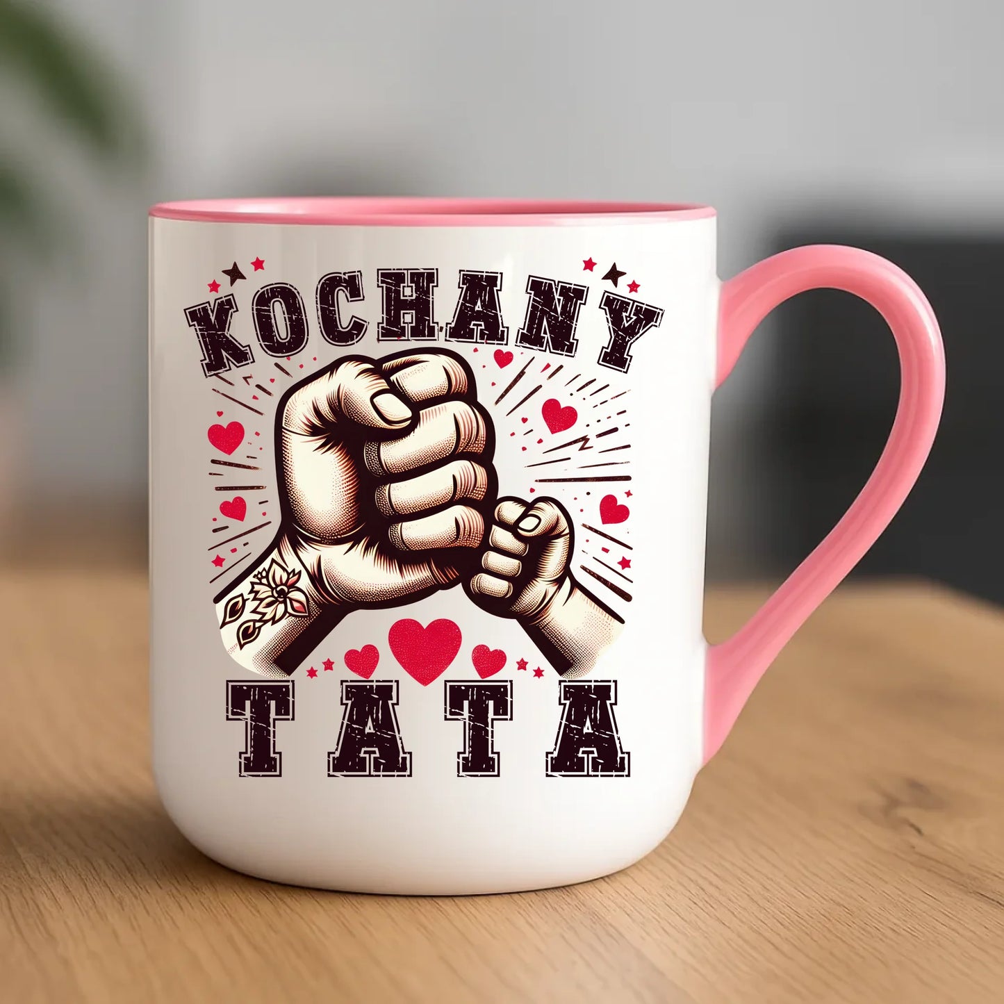 Personalizowany kubek dla taty upominek na Dzień Ojca - różowy