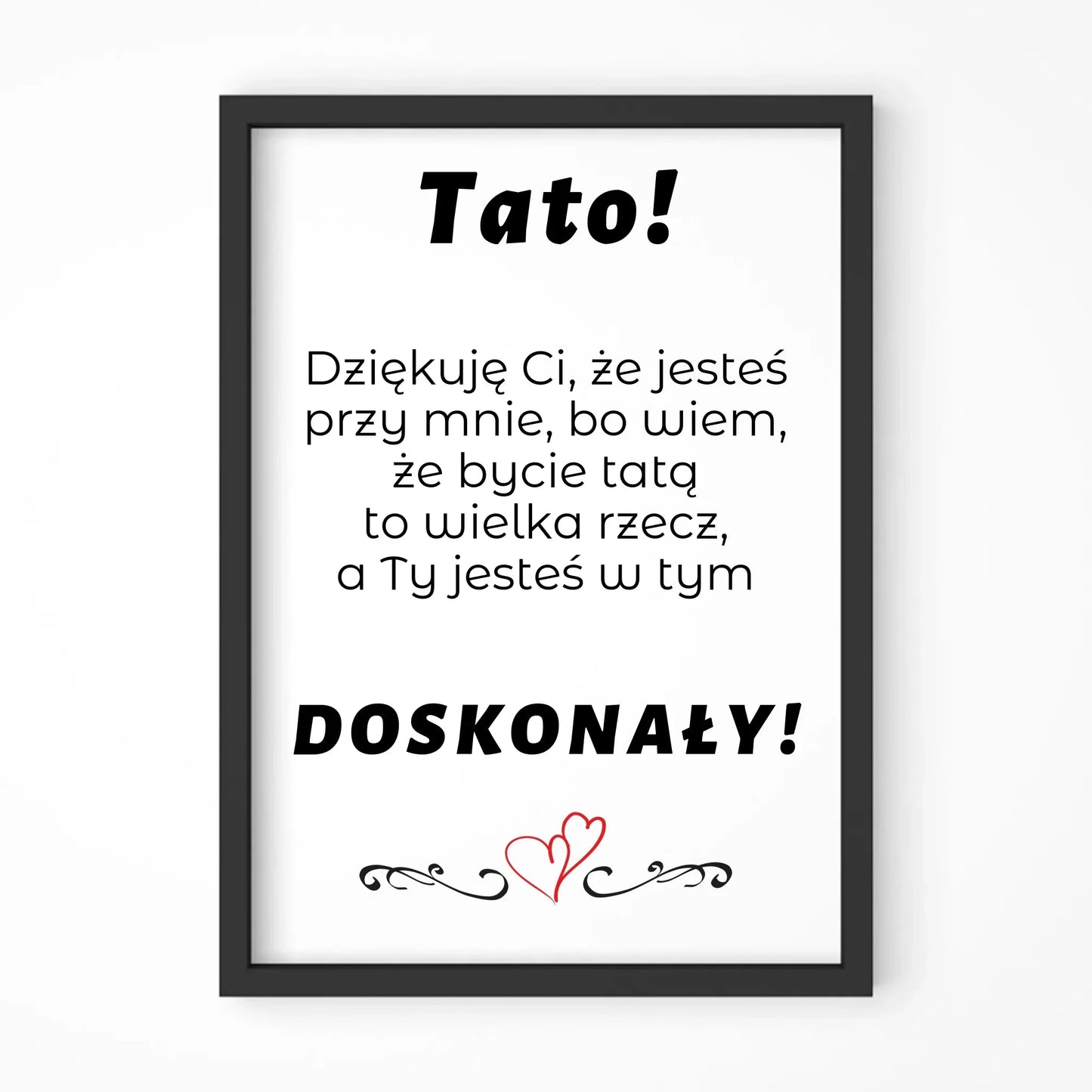 Tato jesteś doskonały | Plakat w ramie z podziękowaniem dla taty DT19 - StoryCups.pl