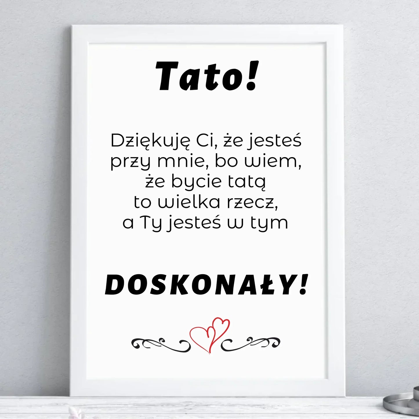 Tato jesteś doskonały | Plakat w ramie z podziękowaniem dla taty DT19 - StoryCups.pl