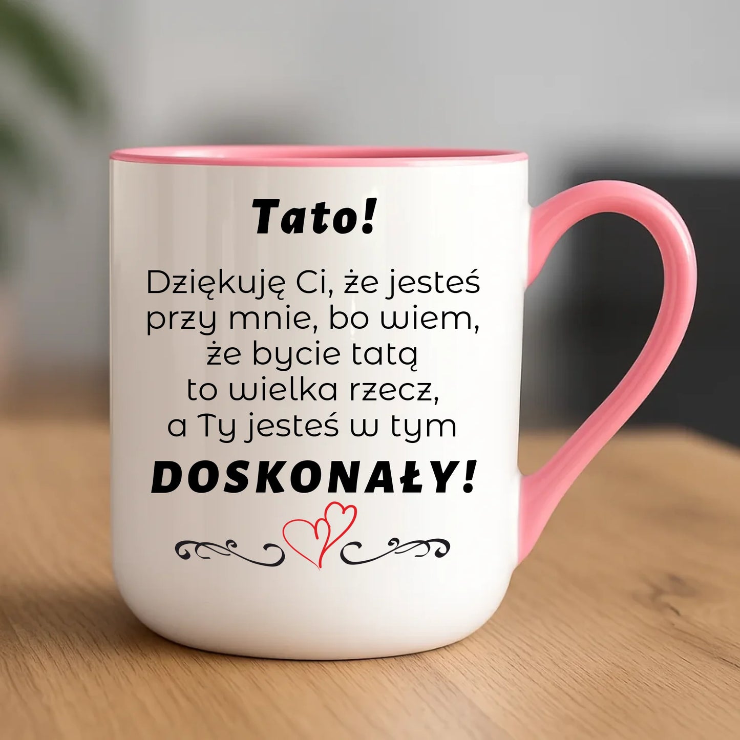 Personalizowany kubek dla taty upominek na Dzień Ojca - różowy