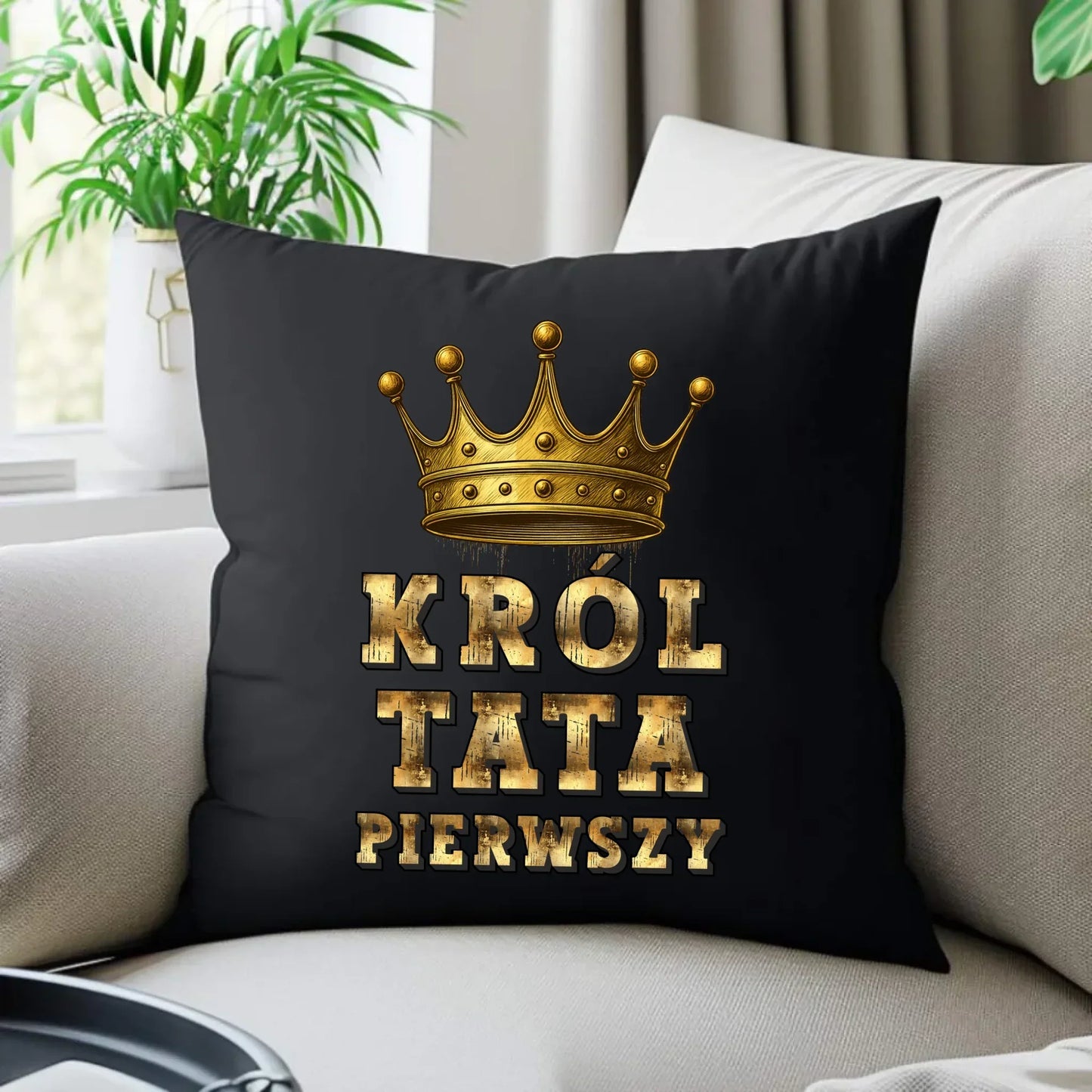 Król Tata Pierwszy | Poduszka dekoracyjna dla taty DT20 - StoryCups.pl