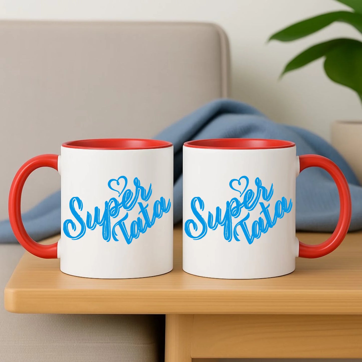 Personalizowany czerwony kubek dla taty na prezent Dzień Ojca Święta Urodziny