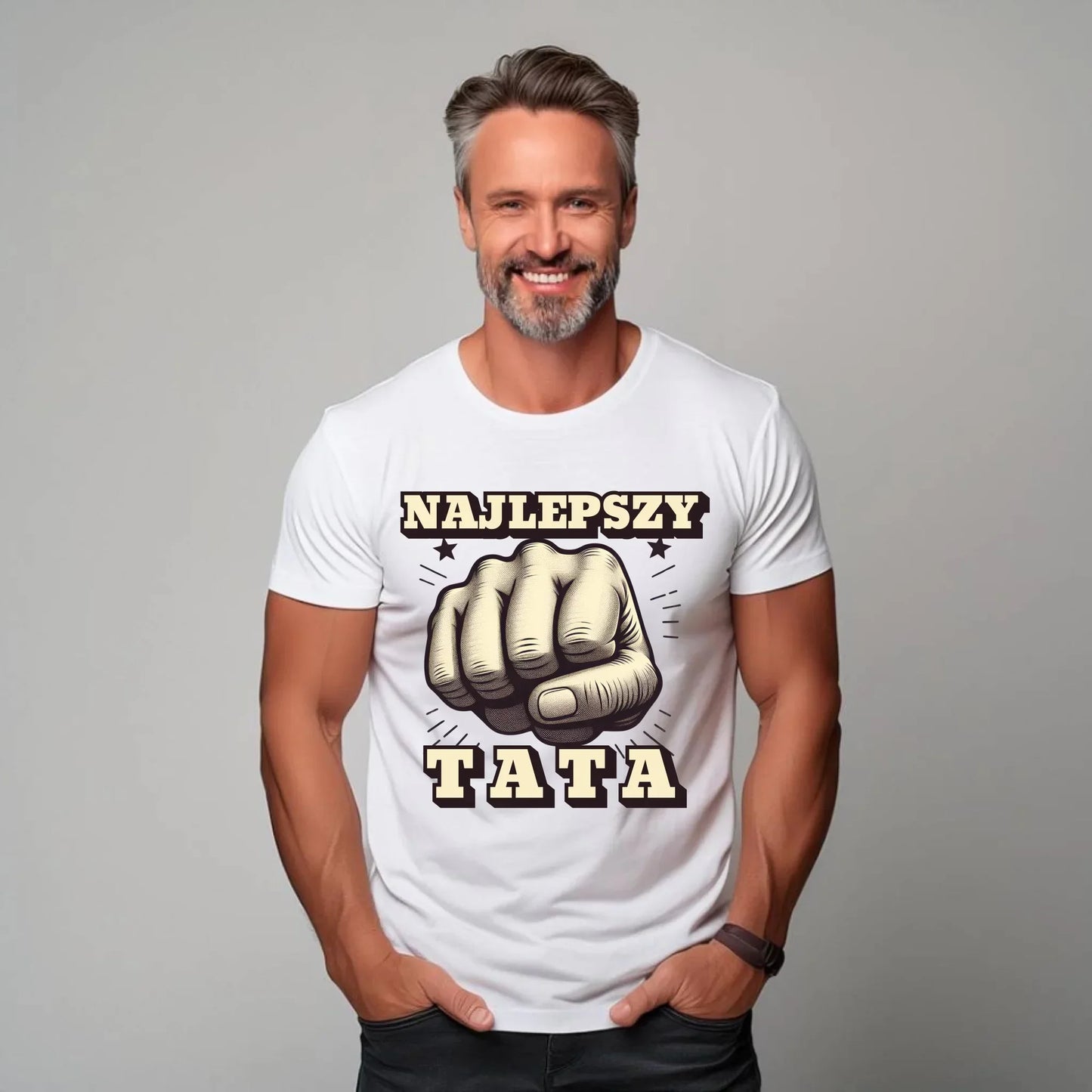 Najlepszy tata | Koszulka męska z nadrukiem dla taty DT22 - StoryCups.pl