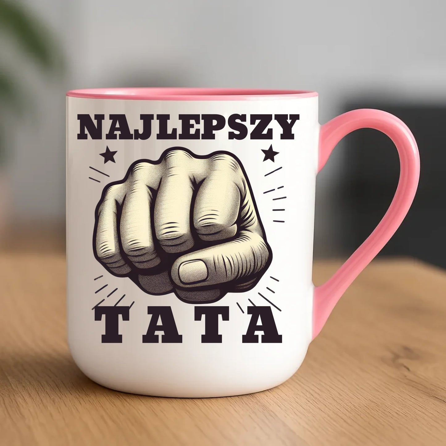 Personalizowany kubek dla taty upominek na Dzień Ojca - różowy