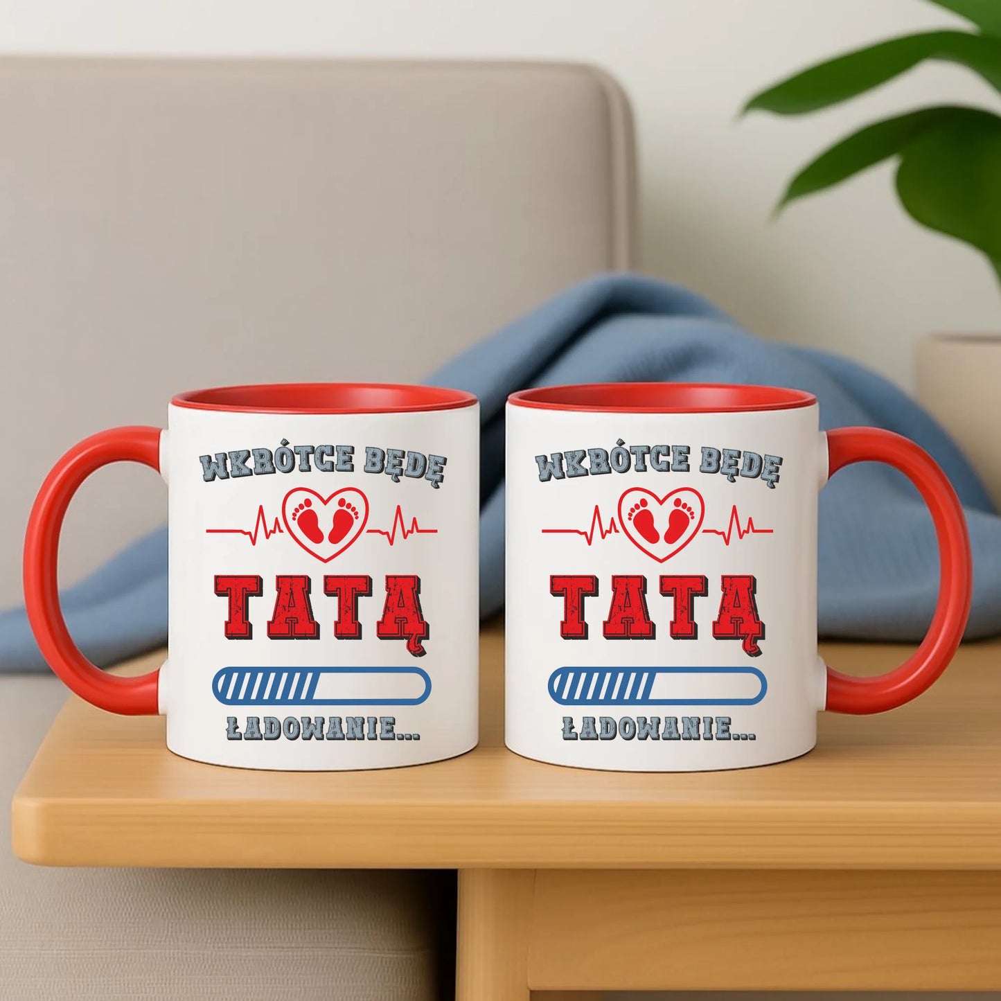 Personalizowany czerwony kubek dla taty na prezent Dzień Ojca Święta Urodziny
