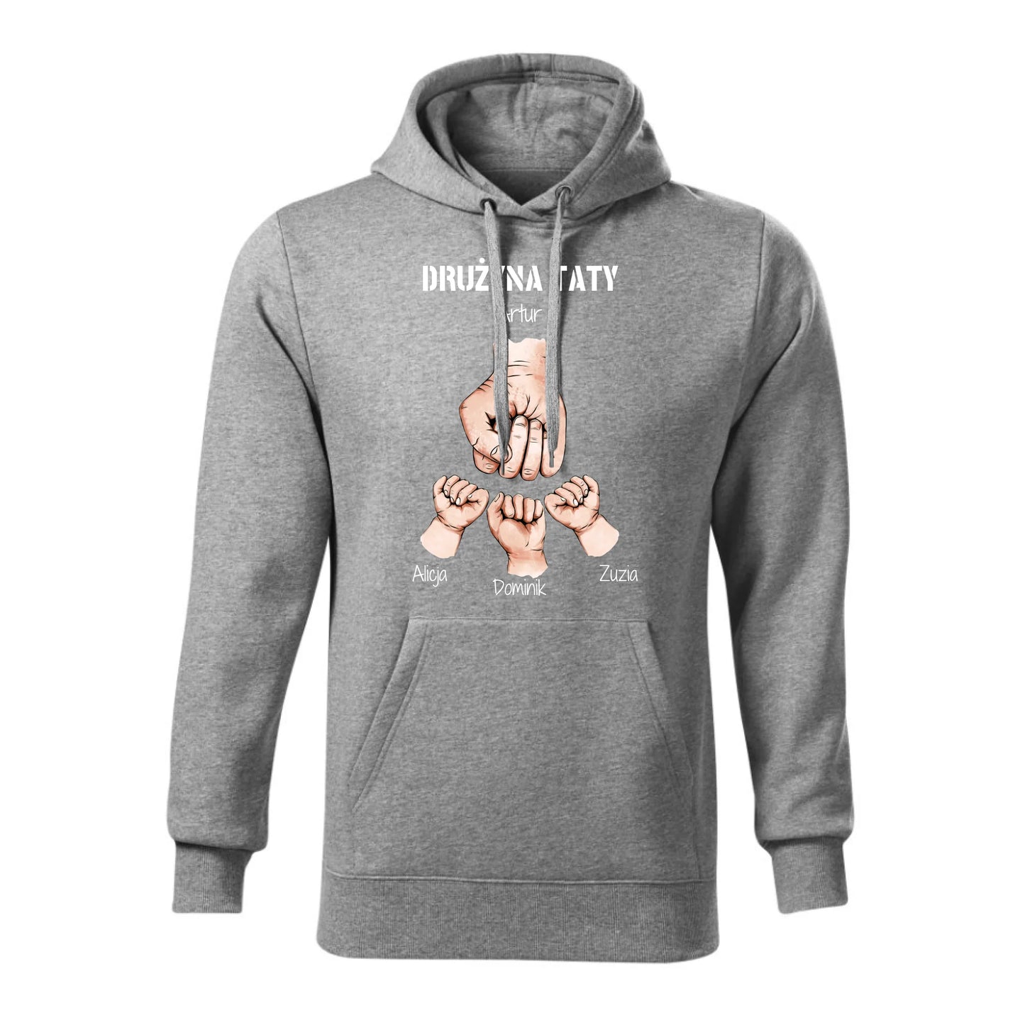 Personalizowana bluza z kapturem dla taty - szara - prezent na Dzień Ojca Święta Urodziny