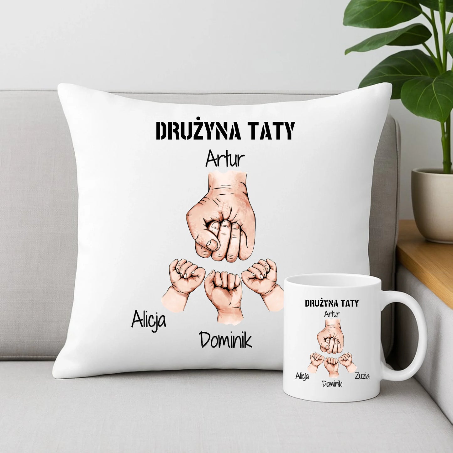 Zestaw prezentowy dla taty poduszka i kubek z nadrukiem Dzień Ojca